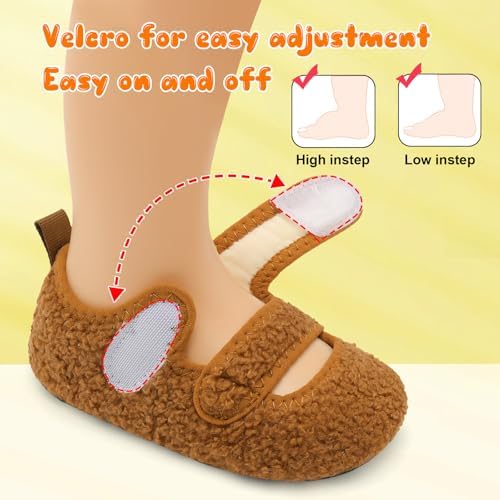 FEETCITY Toddler House Slippers - Boys & Girls Winter Kids Indoor Home Shoes - Warm Socks