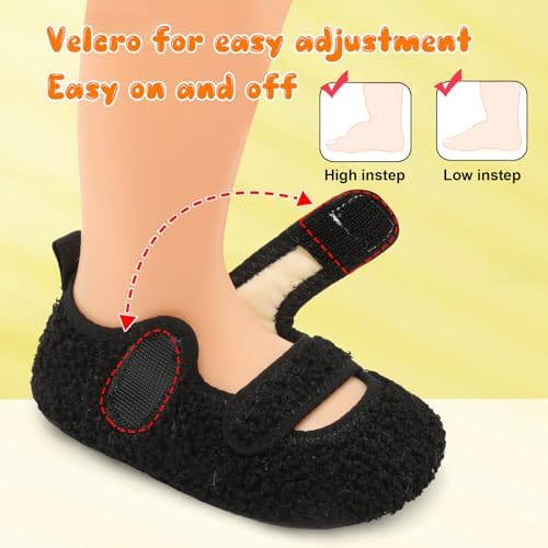 FEETCITY Toddler House Slippers - Boys & Girls Winter Kids Indoor Home Shoes - Warm Socks