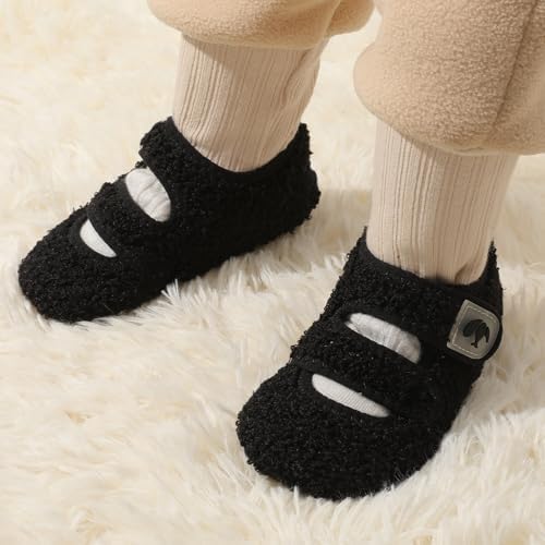 FEETCITY Toddler House Slippers - Boys & Girls Winter Kids Indoor Home Shoes - Warm Socks