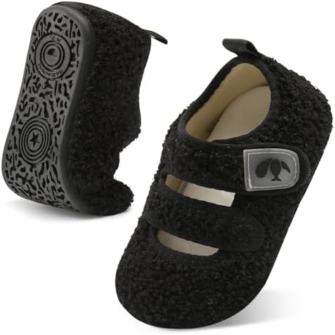 FEETCITY Toddler House Slippers - Boys & Girls Winter Kids Indoor Home Shoes - Warm Socks