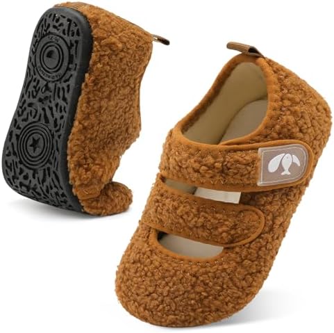 FEETCITY Toddler House Slippers - Boys & Girls Winter Kids Indoor Home Shoes - Warm Socks