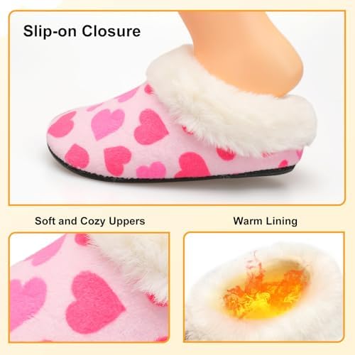 FEETCITY Toddler Slippers - Slip On Shoes For Girls & Boys Lightweight & Warm Indoor Walking Shoes