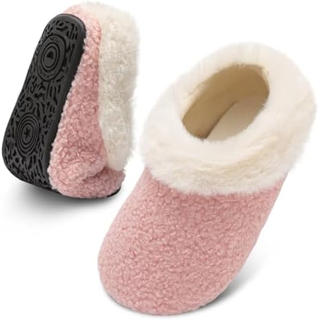 FEETCITY Toddler Slippers - Slip On Shoes for Girls & Boys Lightweight & Warm Indoor Walking Shoes