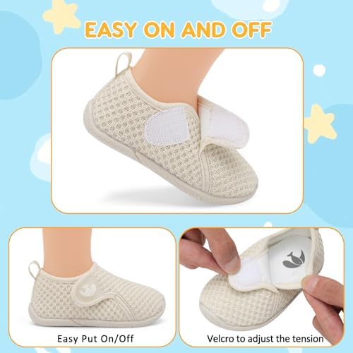 FEETCITY Toddler Walking Shoes Slip On Toddler Shoes Boys Girls Kids Sports Sneakers Casual School Shoes Barefoot Shoes