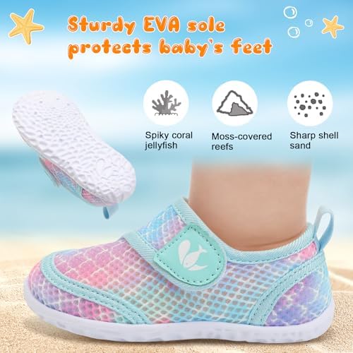 FEETCITY Toddler Water Shoes Boys Girls Swim Shoes Quick Dry Kids Aqua Socks Barefoot For Beach Swimming Pool