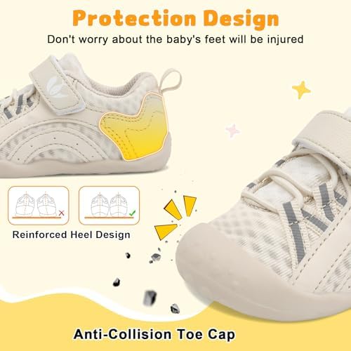 FEETCITY Wide Baby Shoes Boys Girls Baby Barefoot Shoes Breathable Infant Walking Shoe Crib Sock Shoe Toddler Sneakers Flexible