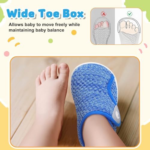FEETCITY Wide Baby Shoes First Walking Shoes Baby Slip On Shoe Infant Sneakers Boys Girls School Shoe
