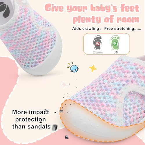 FEETCITY Wide Baby Water Shoes Boys Girls Barefoot Shoes Quick-Dry Kids Aqua Socks For Beach Swim Pool