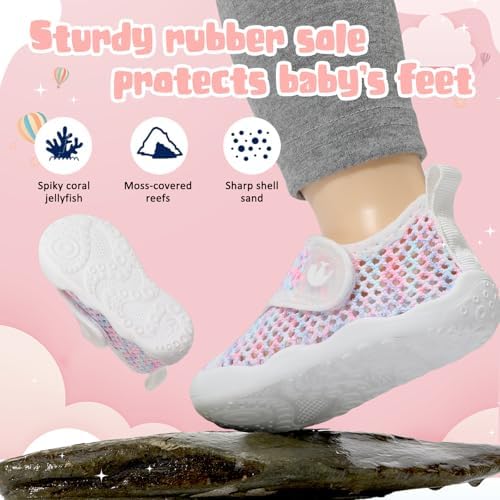 FEETCITY Wide Baby Water Shoes Boys Girls Barefoot Shoes Quick-Dry Kids Aqua Socks For Beach Swim Pool