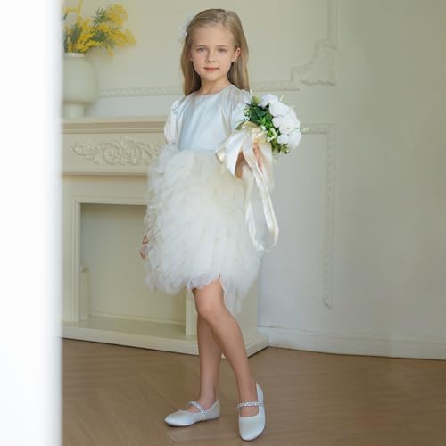 Felix & Flora Girls Toddler Little Ballet Shoes - Flower Girls Mary Jane Flats Dress Shoes Party Wedding