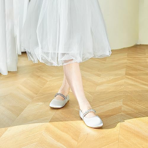 Felix & Flora Girls Toddler Little Ballet Shoes - Flower Girls Mary Jane Flats Dress Shoes Party Wedding