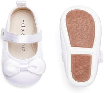 Felix & Flora Soft Sole Baby Shoes - Infant Baby Girls Ballet Flats Moccasinss Rubber Sole Walking Crib Shoes