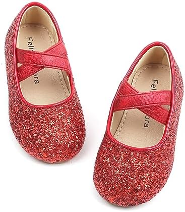 Felix & Flora Toddler Girl Dress Shoes - Flower Girl Ballet Mary Jane Flats Party School Wedding