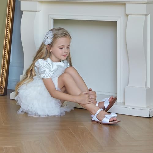 Felix & Flora Toddler Girl Sandals - Flower Girl Dress Shoes Open Toe Little Kid Summer Flats