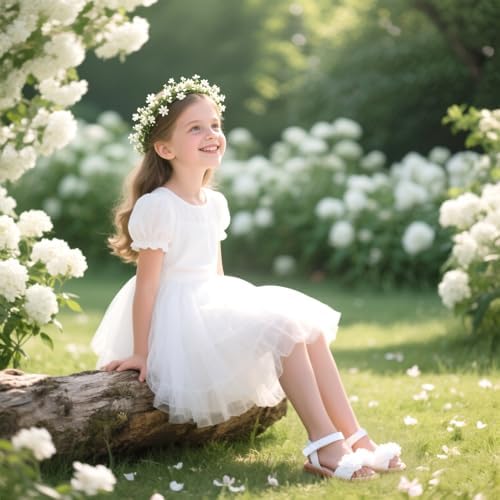 Felix & Flora Toddler Girls Sandals Soft Rubber Flats Summer Baby Flower Girl Shoes