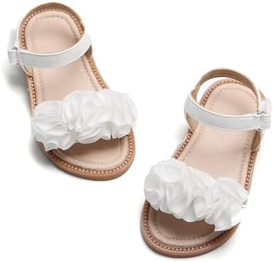 Felix & Flora Toddler Girls Sandals Soft Rubber Flats Summer Baby Flower Girl Shoes