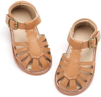 Felix & Flora Toddler Girls Sandals Soft Rubber Princess Flat Shoes Summer Flower Girl Shoes