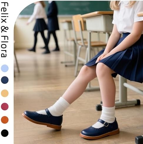 Felix & Flora Toddler Little Girl Mary Jane Dress Shoes - Ballet Flats For Easter Flower Girl Party School Shoes