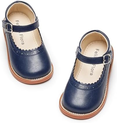 Felix & Flora Toddler Little Girl Mary Jane Dress Shoes - Ballet Flats for Easter Flower Girl Party School Shoes