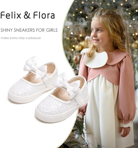 Felix & Flora Toddler/Little Kid Girls Running Shoes Glitter Sneakers Princess Fashion Casual Sports Shoes