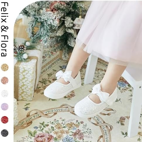 Felix & Flora Toddler/Little Kid Girls Running Shoes Glitter Sneakers Princess Fashion Casual Sports Shoes