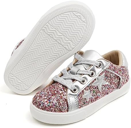 Felix & Flora Toddler/Little Kid Girls Running Shoes Sports Sneakers Princess Casual Glitter Shoes