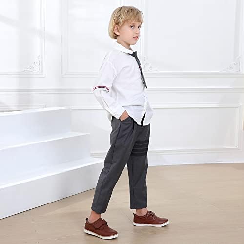 Firelli Boys Loafers Hook And Loop School Uniform Dress Shoes Kids Casual Oxford Shoes