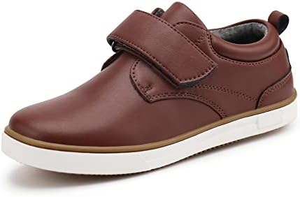 firelli Boys Loafers Hook and Loop School Uniform Dress Shoes Kids Casual Oxford Shoes