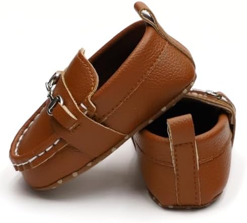 First Walking Shoes For Baby Boys Delightful Solid Color Slip-On Loafers Lightweight Non-Slip Flat