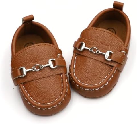 First Walking Shoes for Baby Boys Delightful Solid Color Slip-On Loafers Lightweight Non-Slip Flat