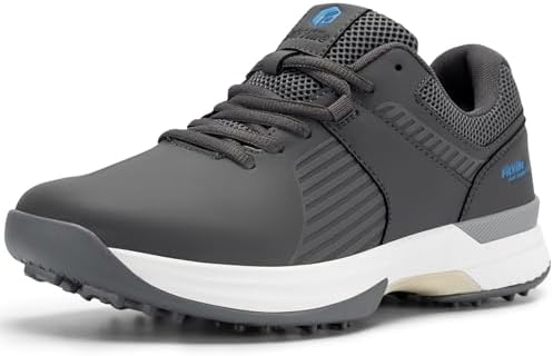 FitVille Extra Wide Men's Golf Shoes Waterproof Professional Outdoor Spiked Golf Shoes for Men with Arch Support