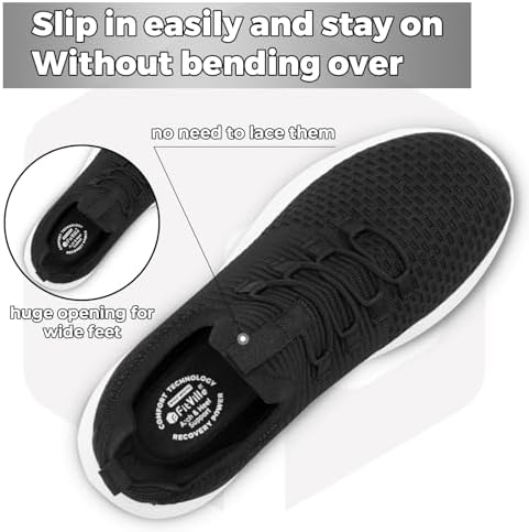 FitVille Extra Wide Slip On Shoes For Men Lightweight And Breathable Mens Wide Slip On Shoes Max Cushioning