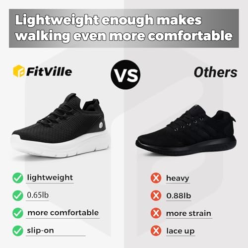 FitVille Extra Wide Slip On Shoes For Men Lightweight And Breathable Mens Wide Slip On Shoes Max Cushioning