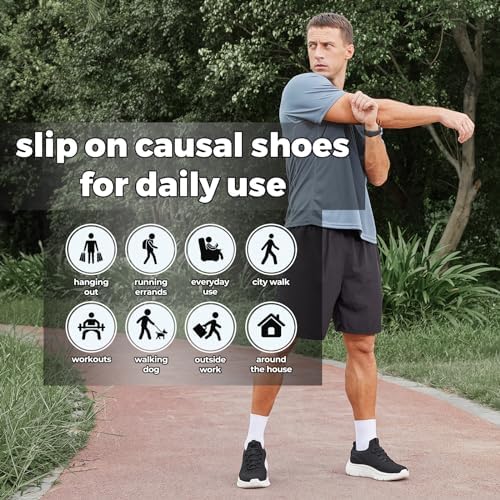 FitVille Extra Wide Slip On Shoes For Men Lightweight And Breathable Mens Wide Slip On Shoes Max Cushioning