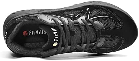 FitVille Extra Wide Walking Shoes For Men Wide Width Sneakers For Flat Feet Heel Pain Relief - Rebound Core