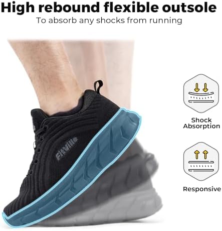 FitVille Wide Walking Shoes For Men Comfortable Lightweight Running Wide Toe Box Shoes For Men Non Slip Cushioned