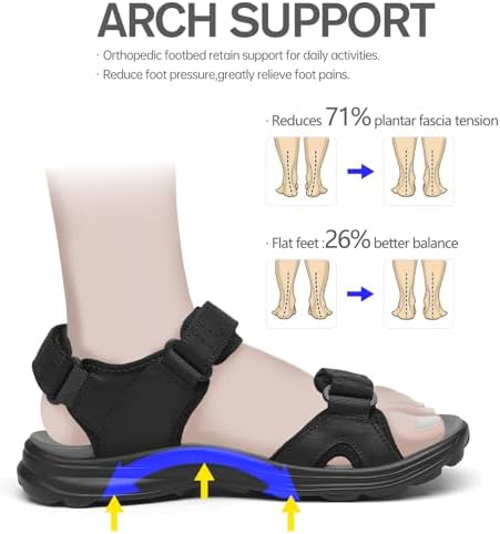 FLARUT Men's Sport Sandals Outdoor Hiking Sandal Open Toe Walking Sandals For Summer Beach Water Shoes