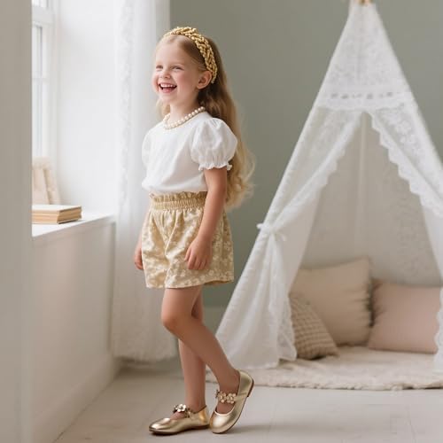 Flaryzone Toddler/Little Girls' Ballerina Flat Mary Jane Princess Dress Shoes - Wedding School Party