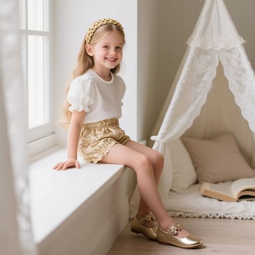 Flaryzone Toddler/Little Girls' Ballerina Flat Mary Jane Princess Dress Shoes - Wedding School Party