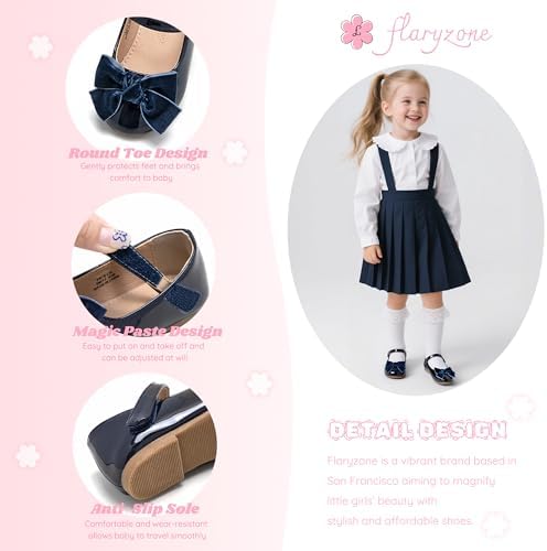 Flaryzone Toddler/Little Girls' Ballerina Flat Mary Jane Princess Dress Shoes - Wedding School Party