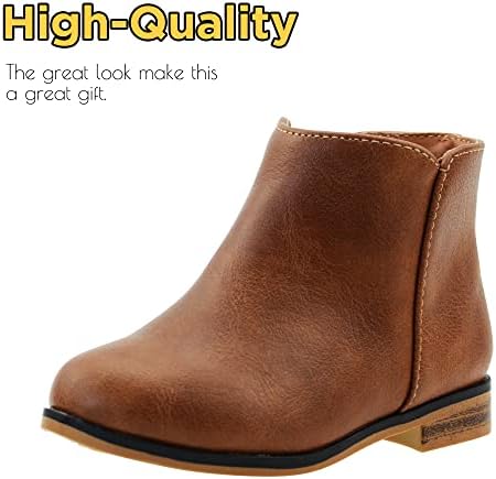 FLYFUPPY Girls Boots Ankle Boots For Girls Side Zipper Short Suede Booties Fashion Boots For Toddler/Little/Big Kids