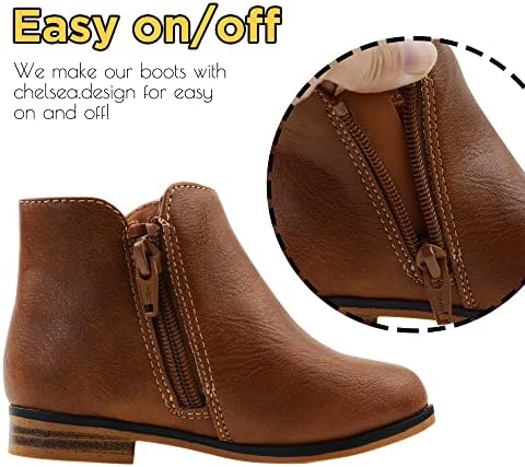 FLYFUPPY Girls Boots Ankle Boots For Girls Side Zipper Short Suede Booties Fashion Boots For Toddler/Little/Big Kids