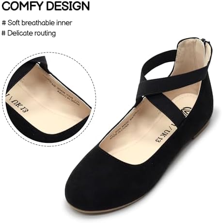 FLYFUPPY Girls Dress Shoes Mary Jane Shoes For Girl Ballet Flats With Ankle Strap
