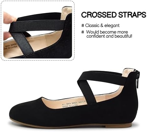 FLYFUPPY Girls Dress Shoes Mary Jane Shoes For Girl Ballet Flats With Ankle Strap