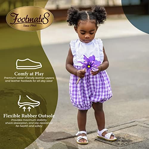 FOOTMATES Ariel And Eco-Ariel Waterproof Sandals For Girls And Boys With Slip-Resistant Non-Marking Outsoles And Strap Closure For Infants Toddlers And Kids Ages 0-12