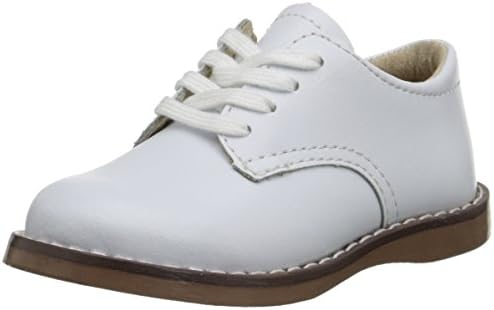 FOOTMATES Willy Lace-Up Leather Oxford Girls and Boys Dress Shoes with Wide Toe Box and Custom-Fit Insoles Non-Marking Outsoles - for Infants Toddlers and Little Kids Ages 0-8