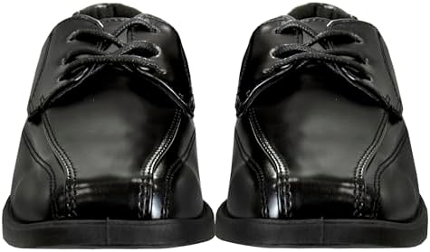 French Toast Boys Dress Shoes - Classic Lace-Up Oxford Casual Dress Formal Shoes - Black (Size 7 Toddler - Size 6 Big Kid)