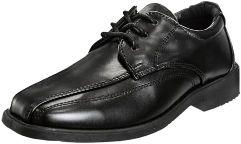 French Toast Boys Dress Shoes - Classic Lace-Up Oxford Casual Dress Formal Shoes - Black (Size 7 Toddler - Size 6 Big Kid)