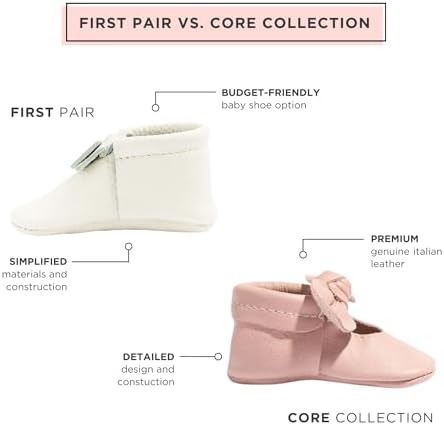 Freshly Picked First Pair Knotted Bow Baby Girl Leather Moccasins - Soft Sole Baby Shoes Infant Shoes