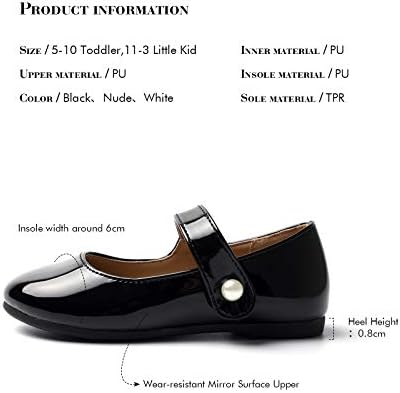 FUNKYMONKEY Toddler/Little Girl Mary Jane Dress Shoes Casual Slip On Ballet Flat